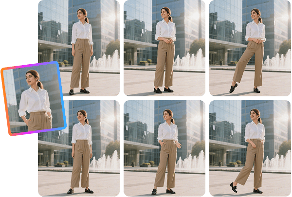 Get All Different Poses in One Click